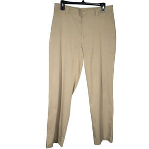 Slazenger Straight Chino Golf Pants 32x30 Flat Khaki Beige Tan Athletic Stretch